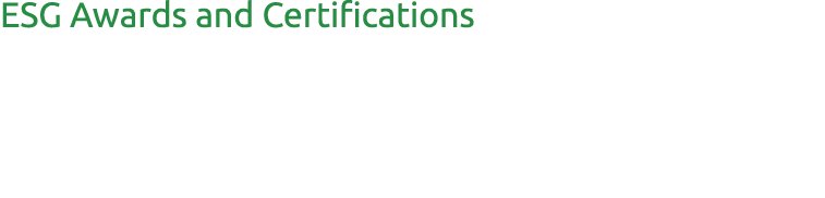 ESG Awards and Certifications 